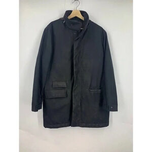 Corneliani ID Men's Full Zip Insulated‎ Wax Coated Hooded Jacket Size 48R $1300